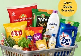 FreshKart grocery products, snacks, personal care and household essentials